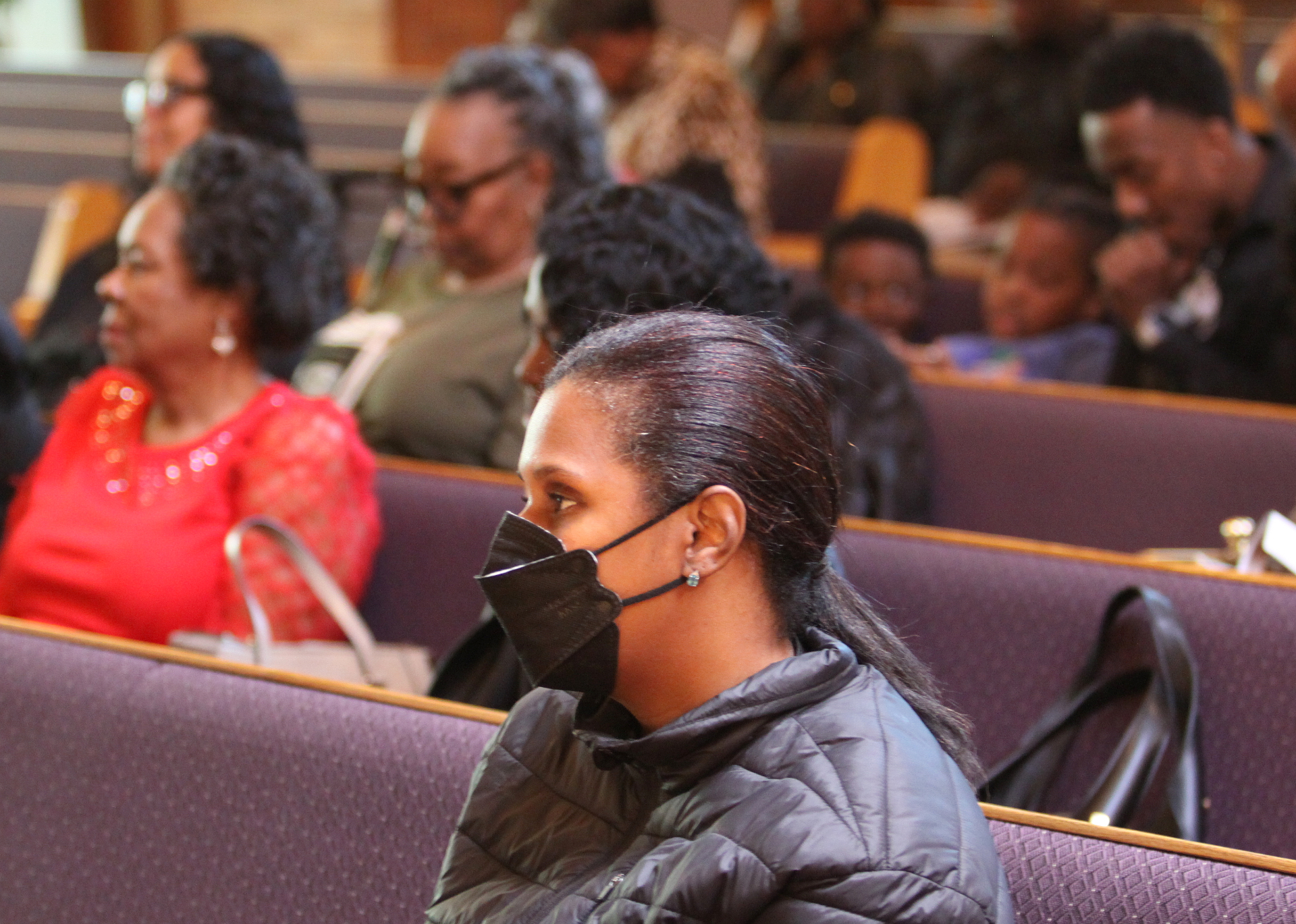 Congregation gathered in the sanctuary for baptism service