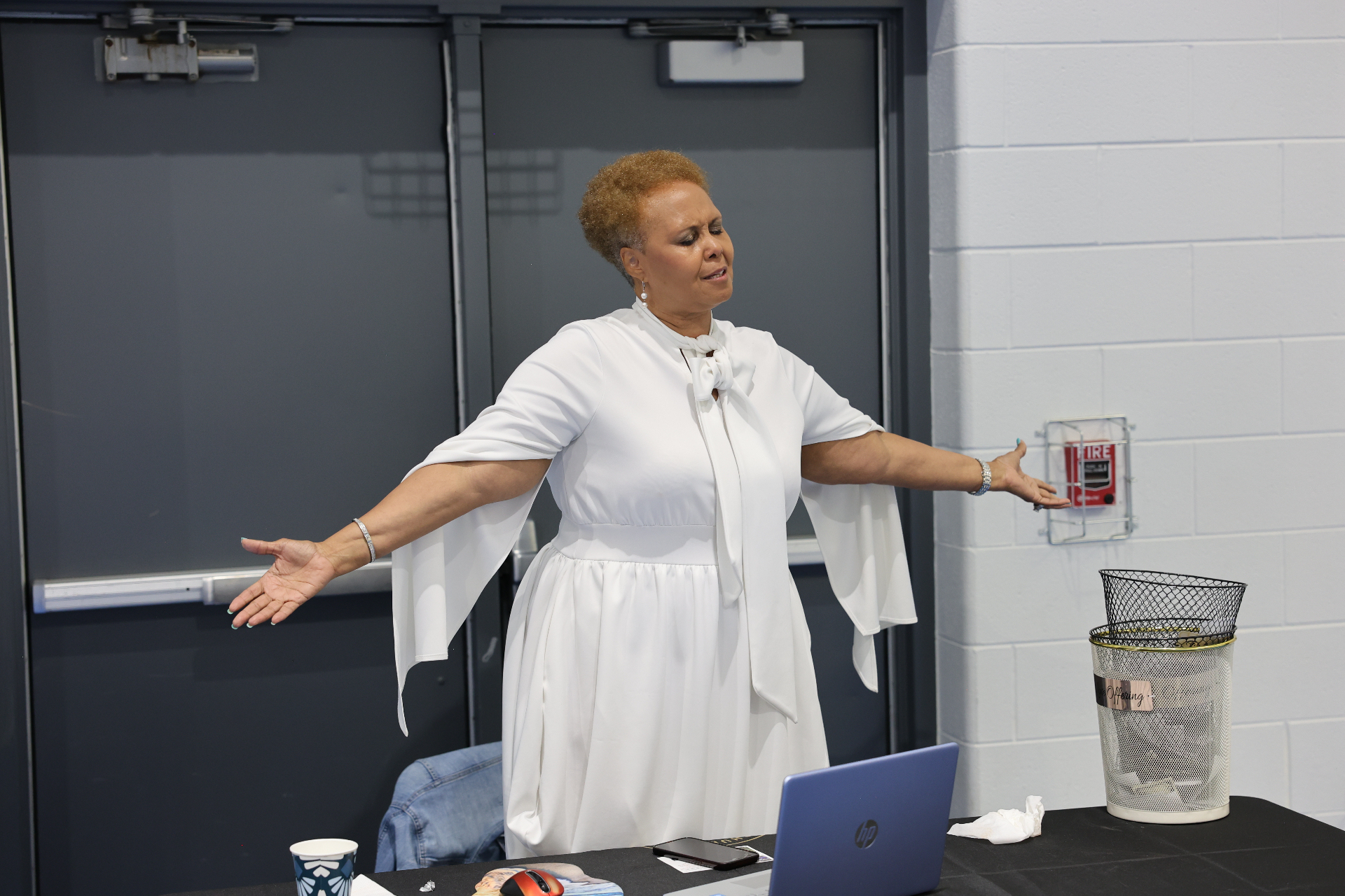 Worshipper giving thanks for the Holy Ghost