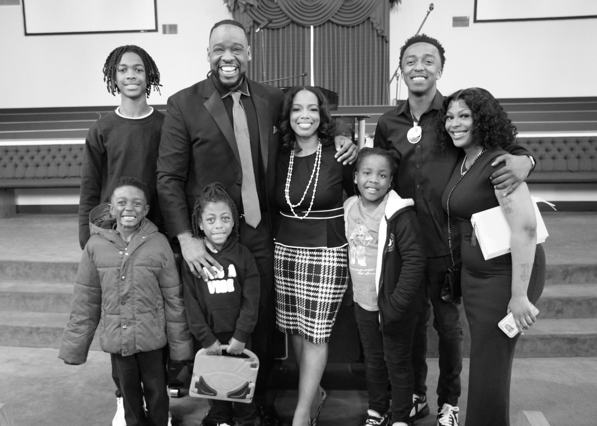 Pastor and Lady Tamika Henderson with the young people of Vibe Church