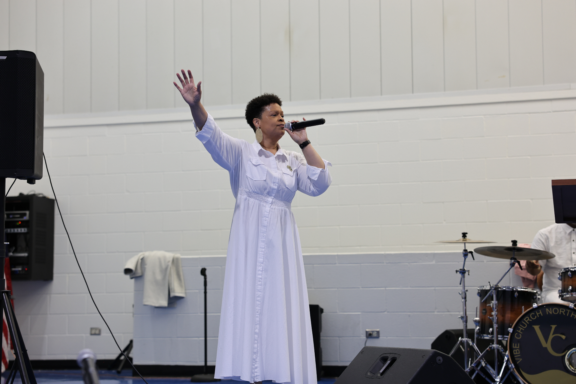 Alyx singing in worship