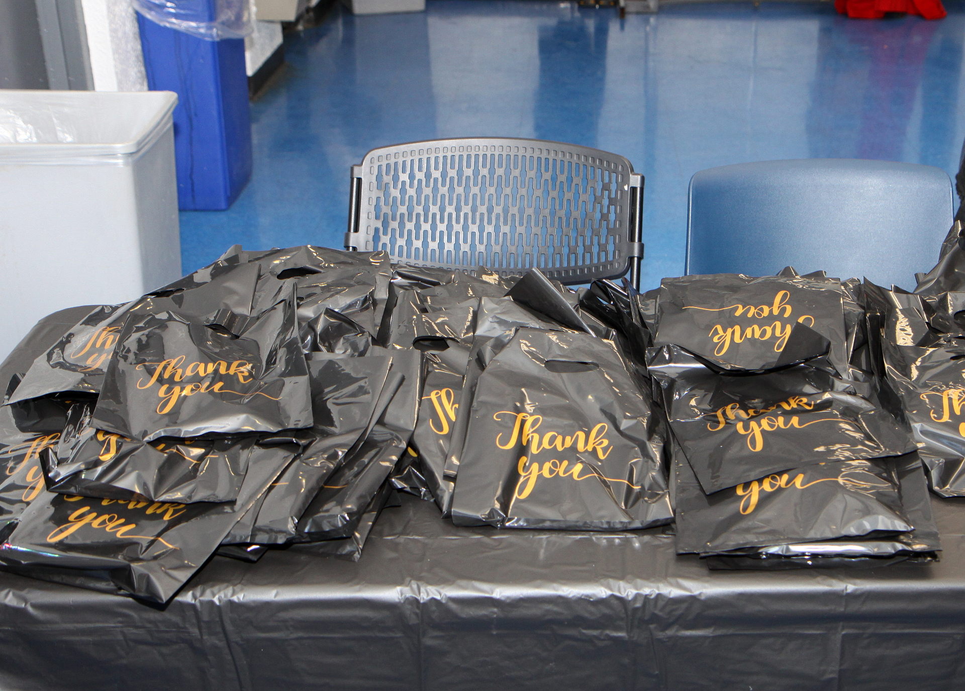 Thank you gift bags prepared for guests